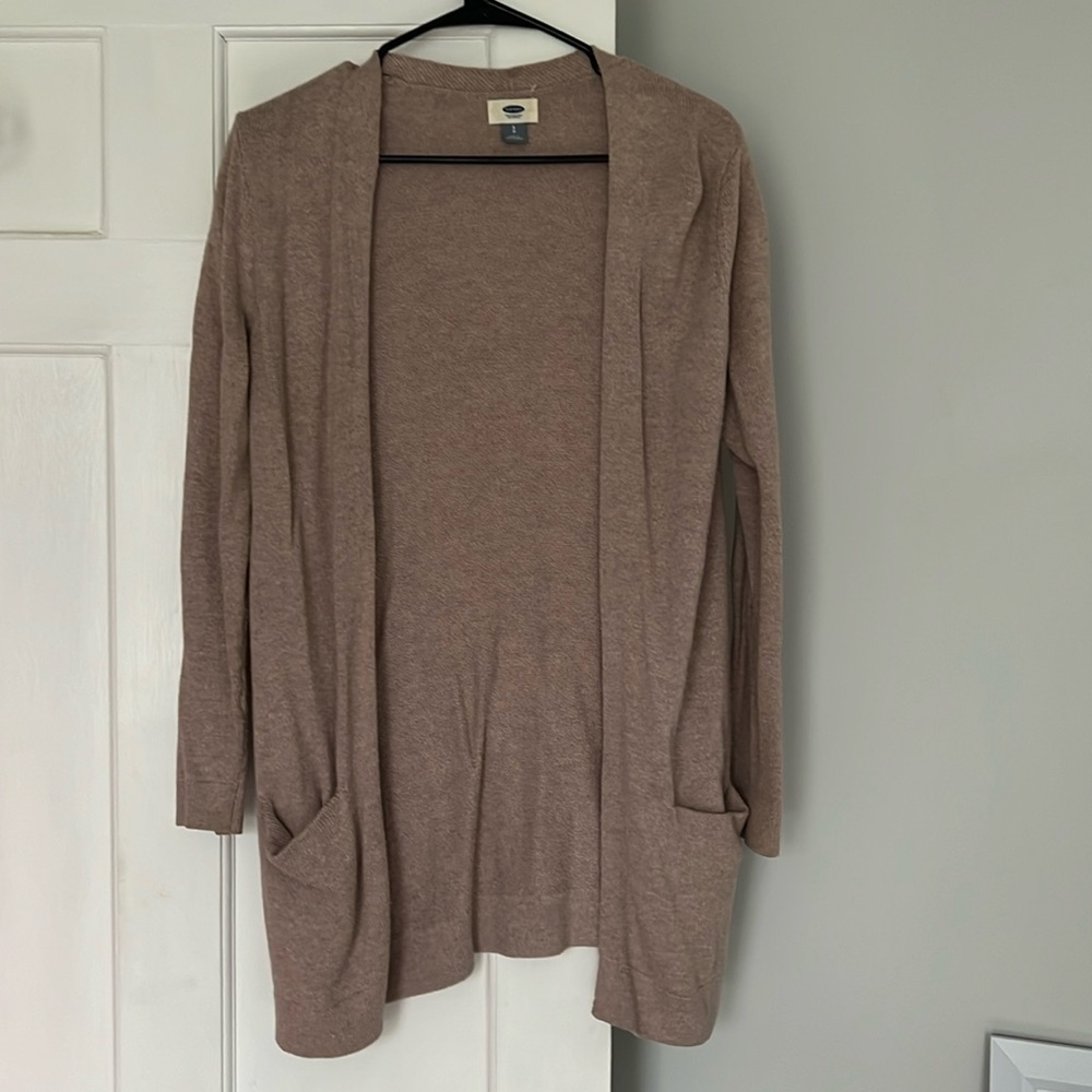 Old navy long open sweater. Small. Pink